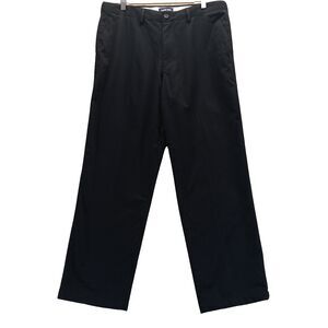 Lands End Tailored Fit Flat Front Straight Leg Pants Mens Size 35 Black